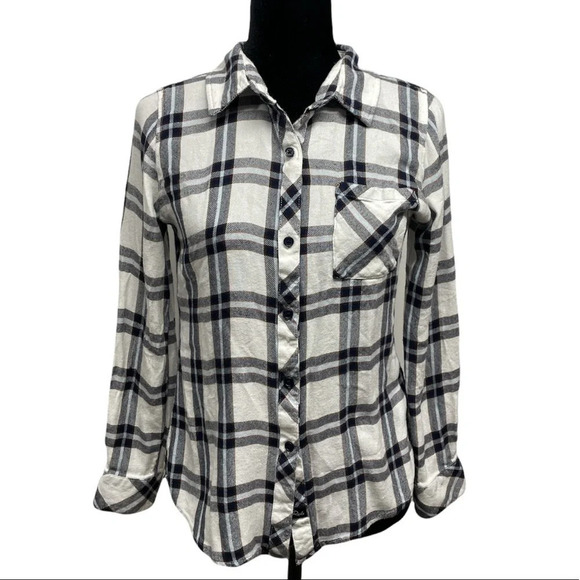 Rails plaid button down shirt women’s XS 100% rayon - Picture 10 of 10